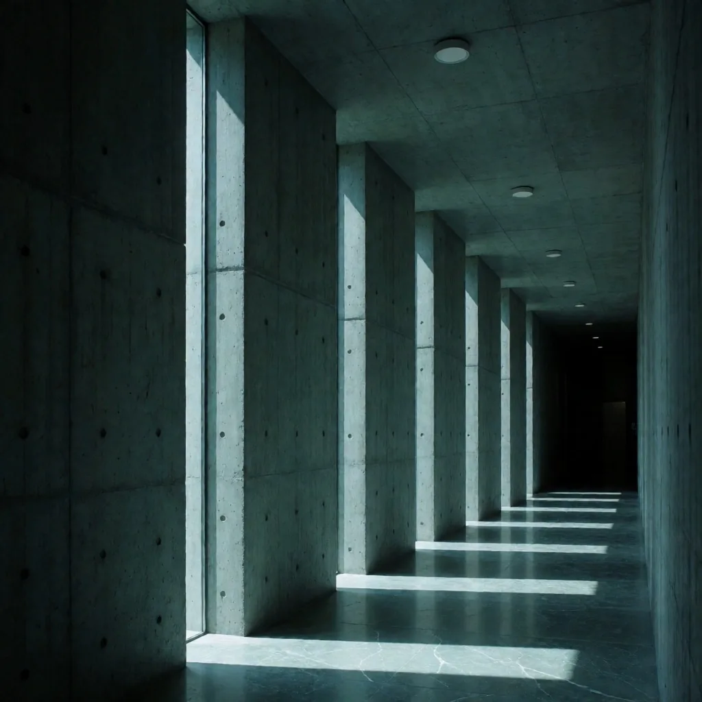 Brütalist konsolosluk koridoru