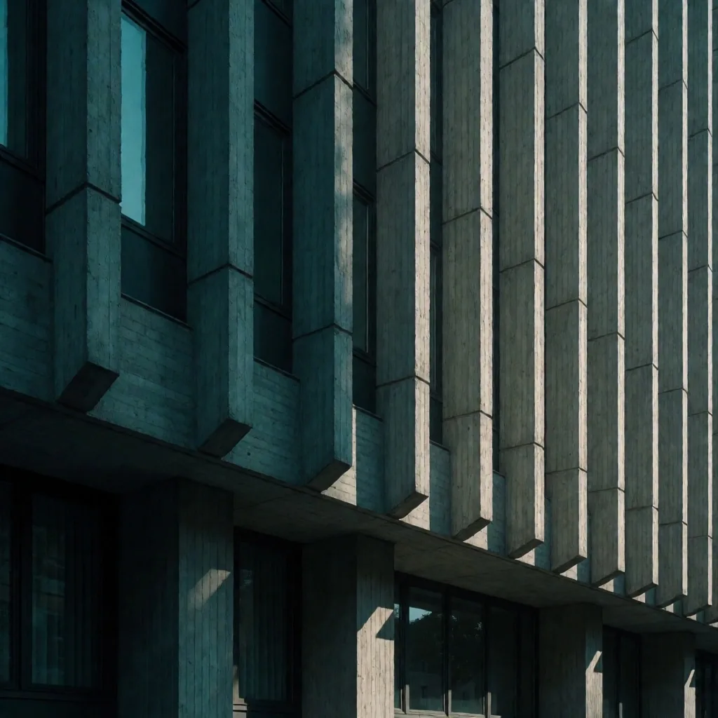 Brutalist konsolosluk binası cephesi